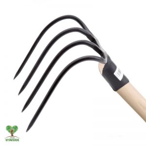 Forca piegata 4 denti con manico